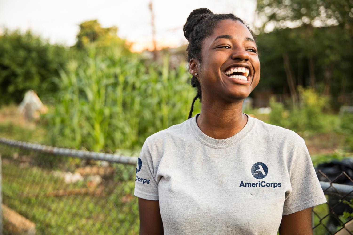 AmeriCorps member laughing